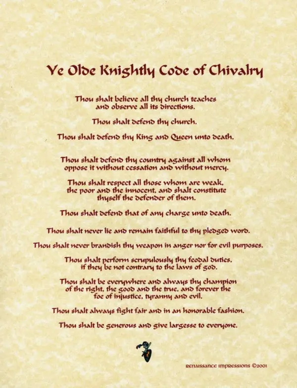 Code Of Chivalry Research Paper
