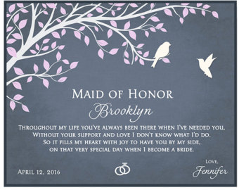 Honor Poems Maid Of Honor Sister Etsy