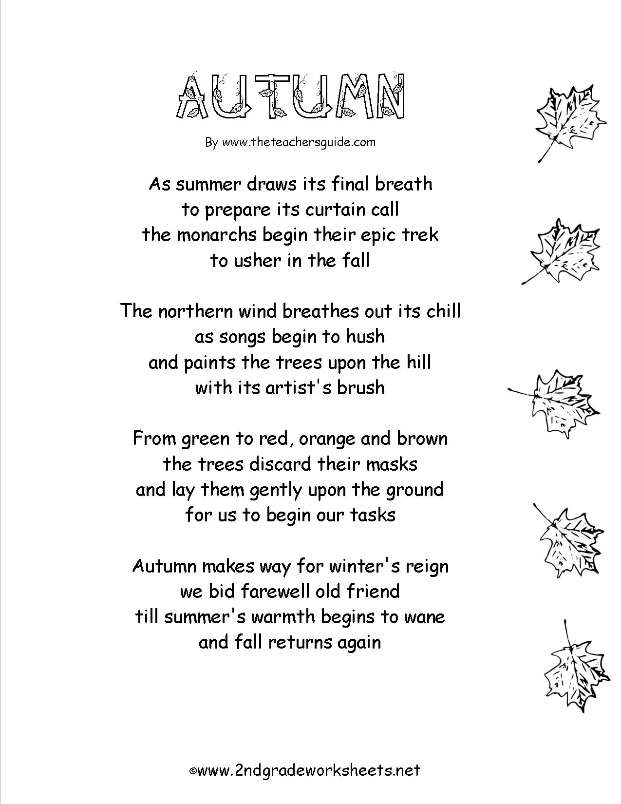 poem writing 4th grade