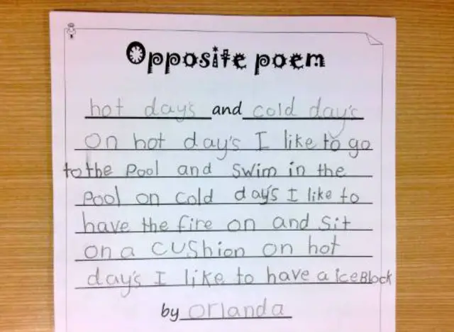 Opposite poems that rhyme picture