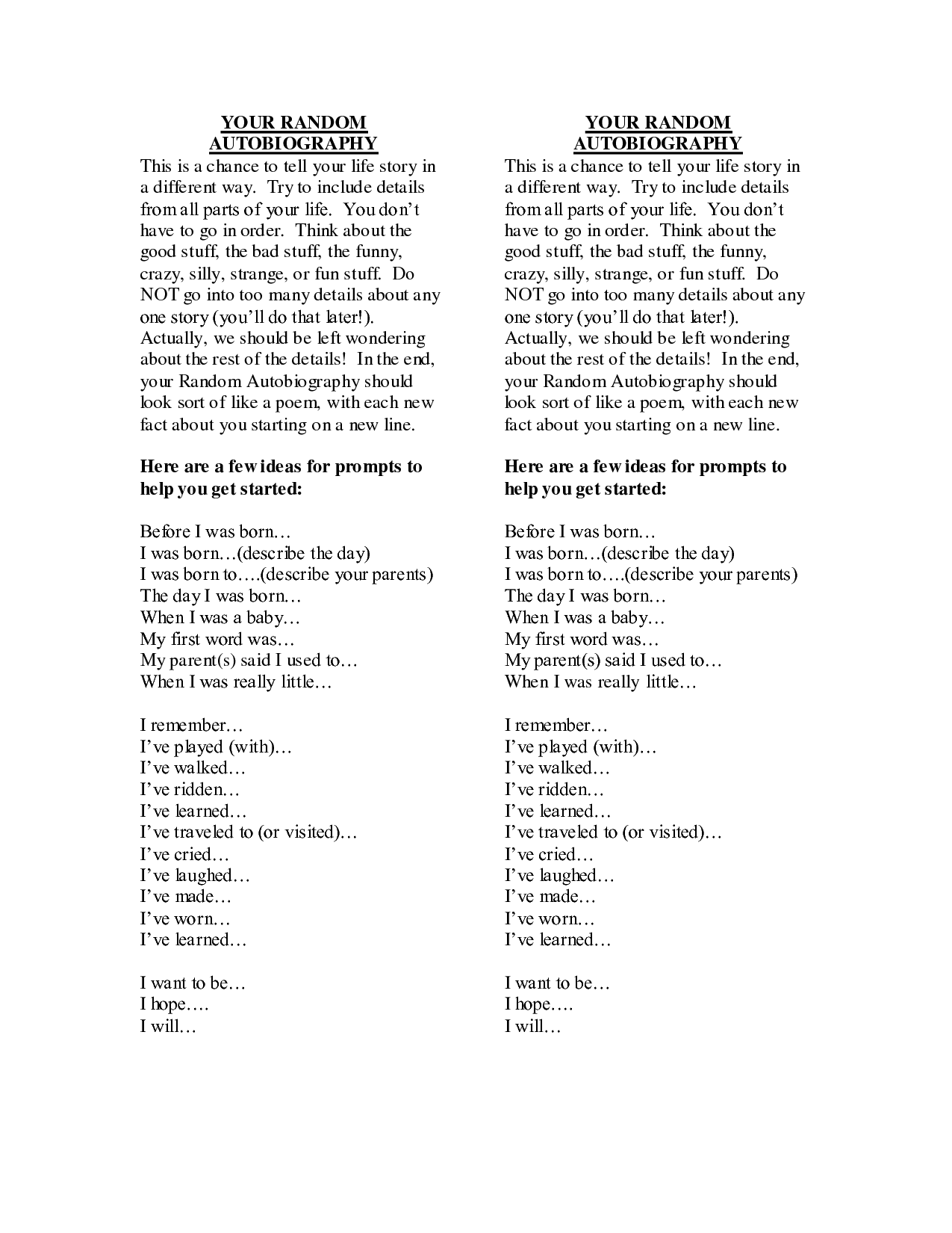 Autobiography essay samples image