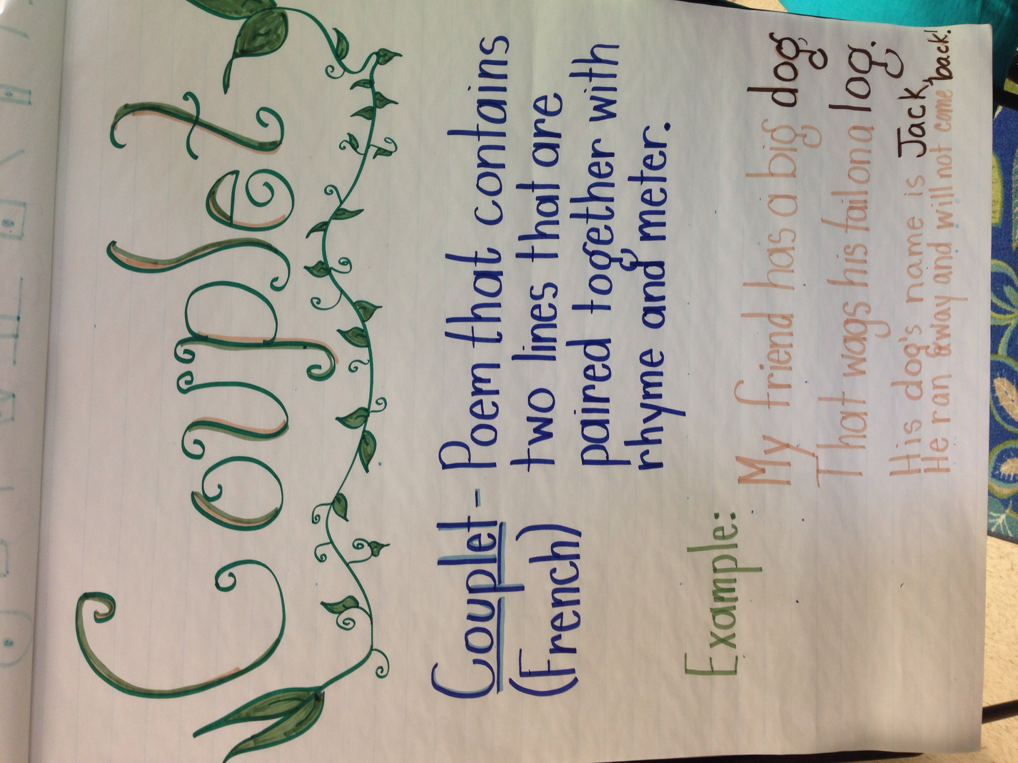 Examples of couplet Poems