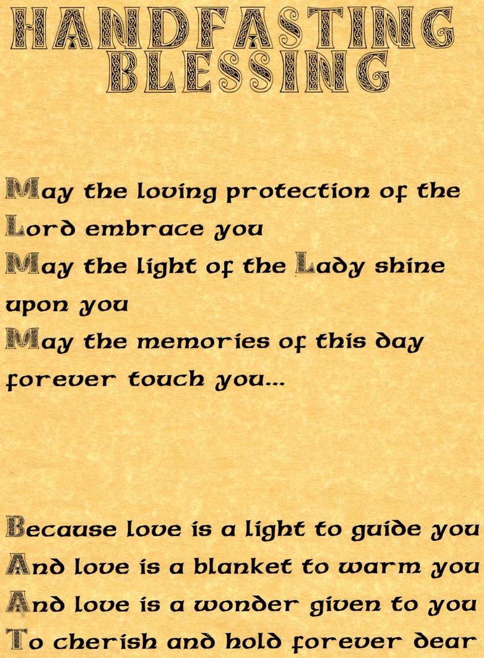Handfasting Poems