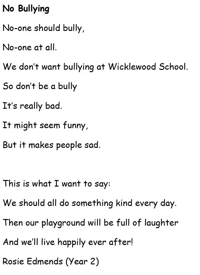 Anti bullying Poems