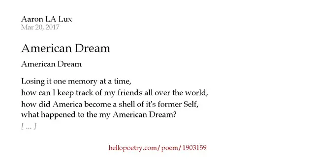 Analysis Of The Poem The American Dream