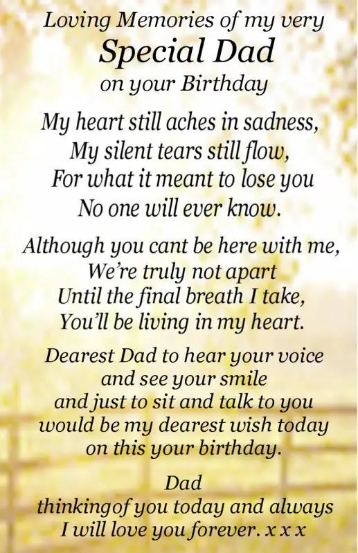 Happy Birthday To My Dad In Heaven Poems