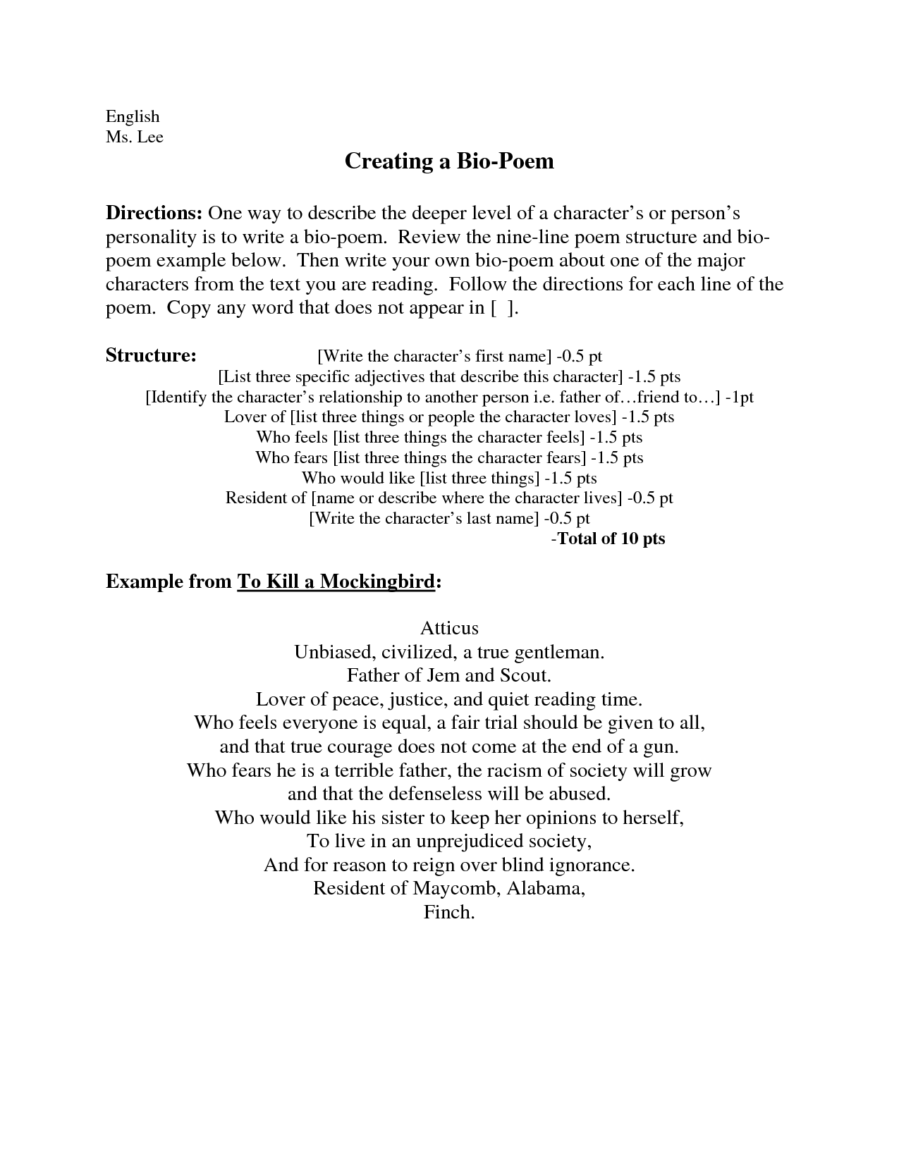 Bio poem generator image