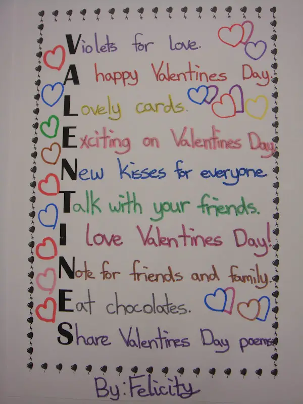 Valentine acrostic Poems