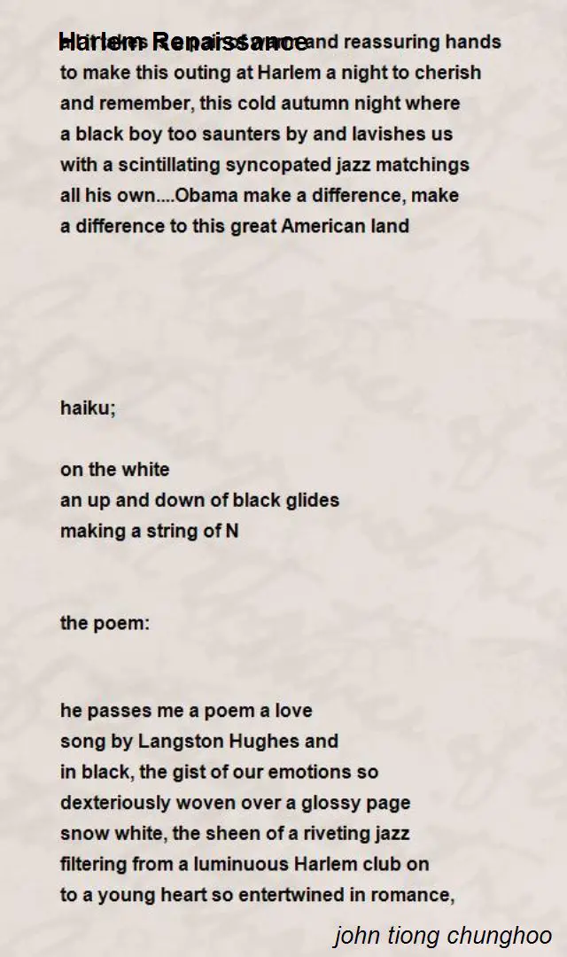 Harlem Renaissance Poems