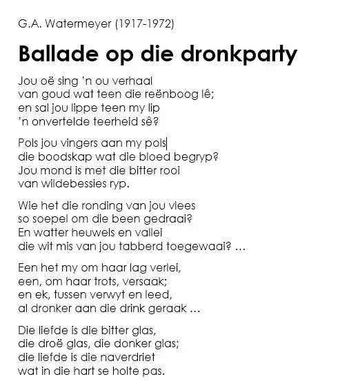 Afrikaans Poems