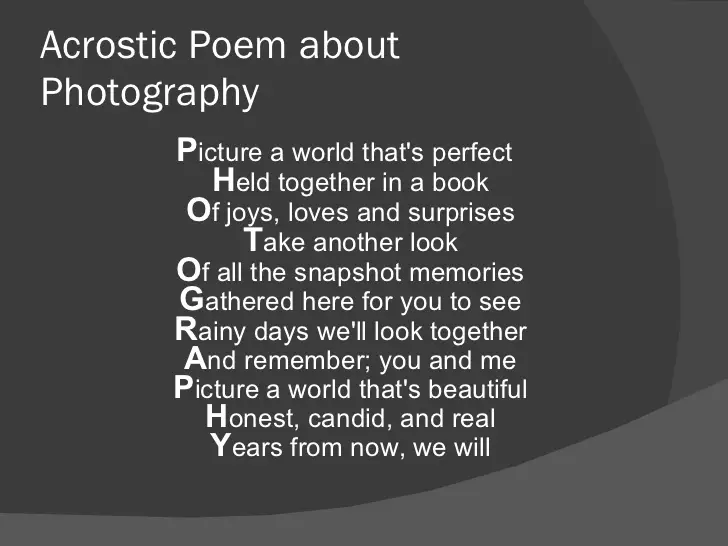 Photography Poems