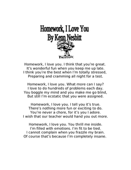 poems about too much homework