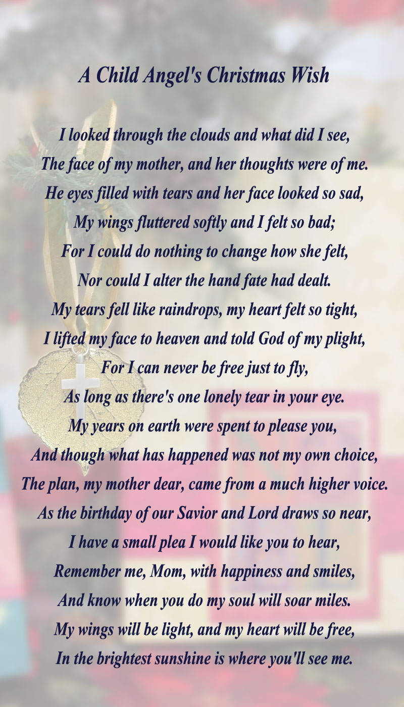 Christmas memorial Poems