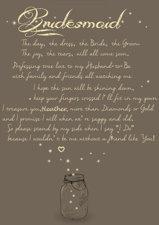Bridesmaid Poems