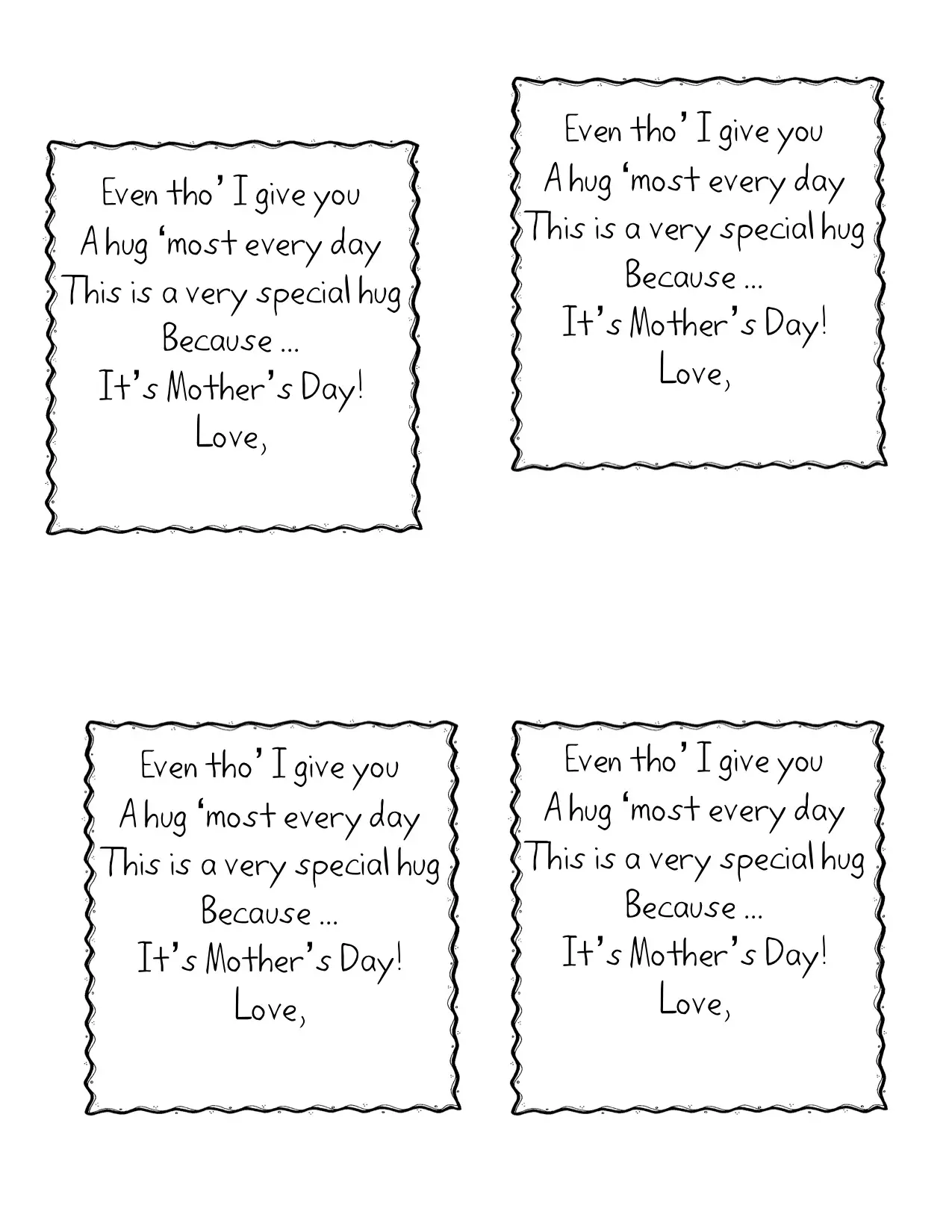 Preschool mothers day Poems