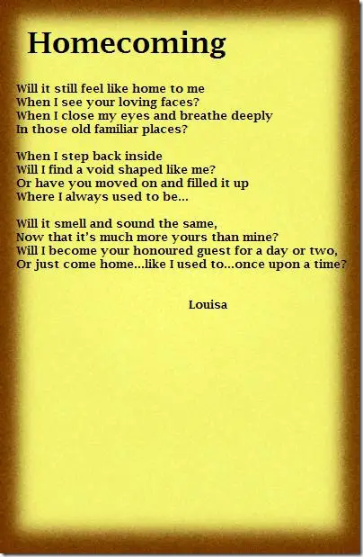 Church Homecoming Poems
