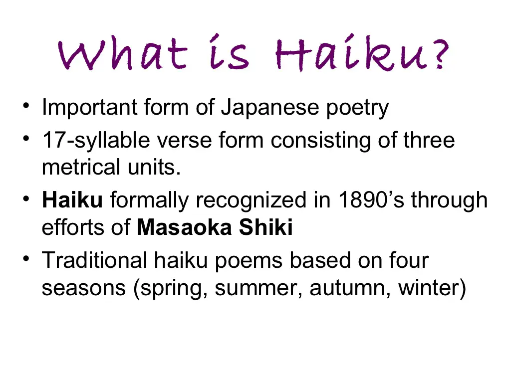 How to write a haiku poems