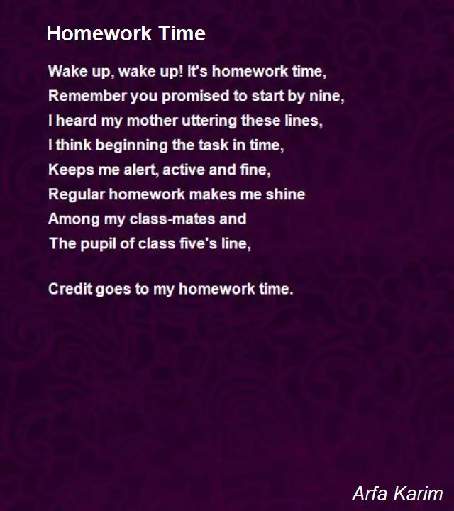 write a poem about homework