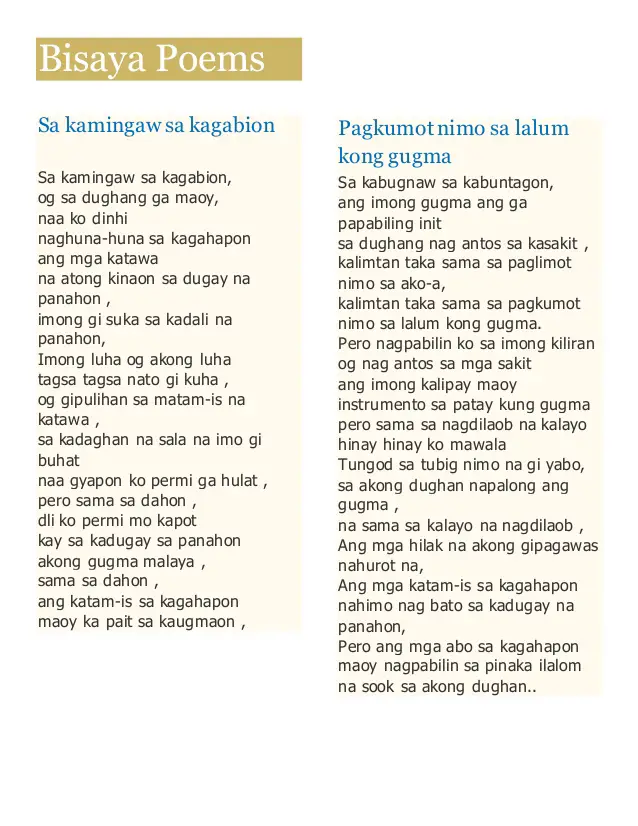 Visayan Poems