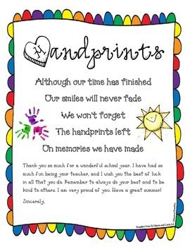 Preschool Goodbye Poems