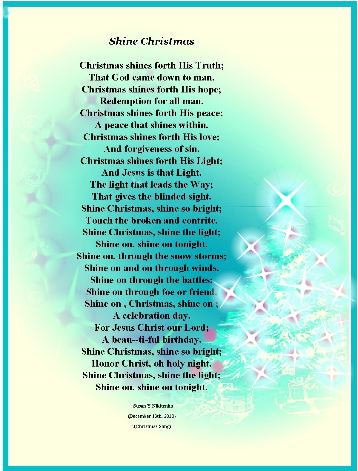 Christian In My Treasure Box Christmas Poster