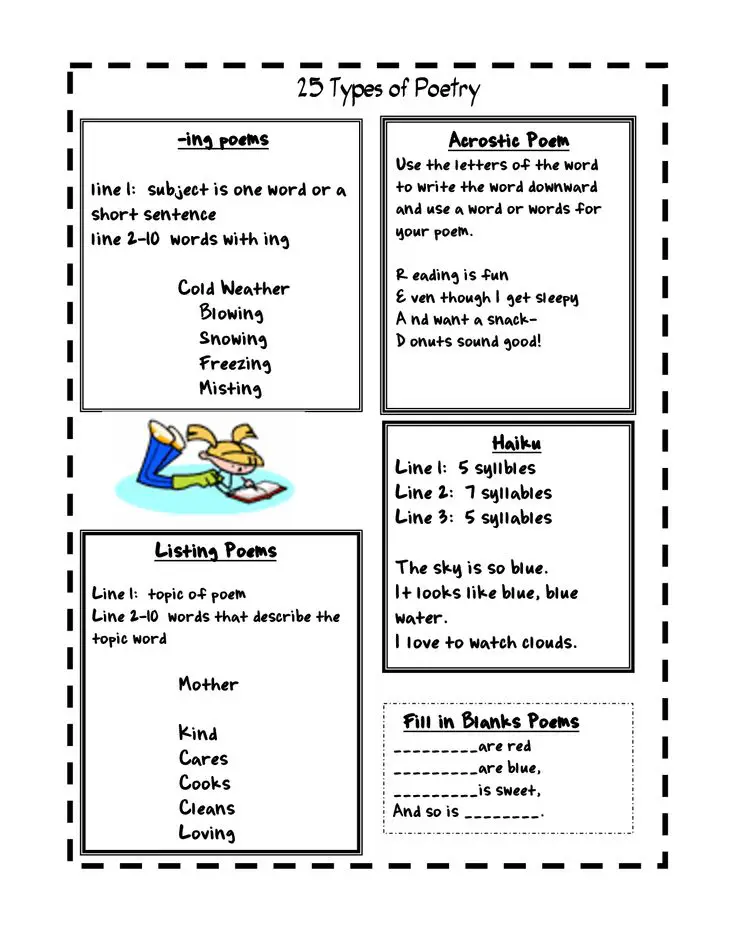 Types of poetry to write picture