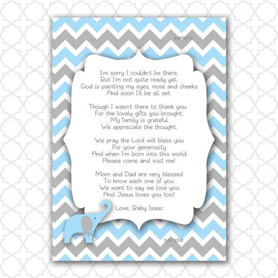 surprise baby shower thank you wording
