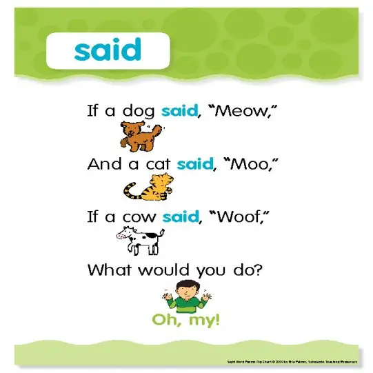 Sight Word Poems Flip Chart