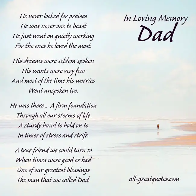 Father obituary Poems
