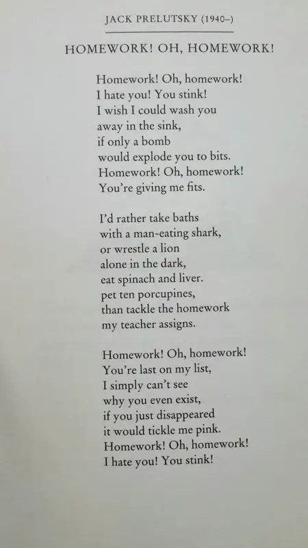 poem homework meaning