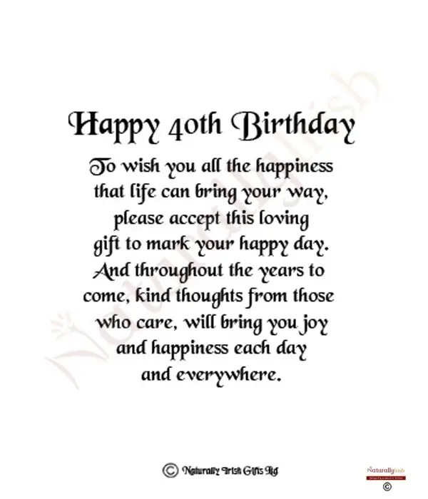 40th birthday poems for daughter