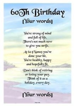 60th anniversary Poems
