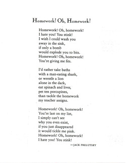 rhyming poem about the homework