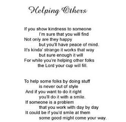 Helping others them poem