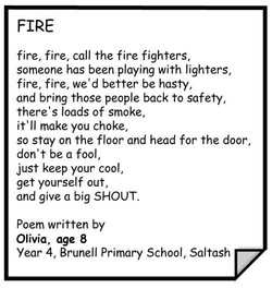 Fire safety Poems
